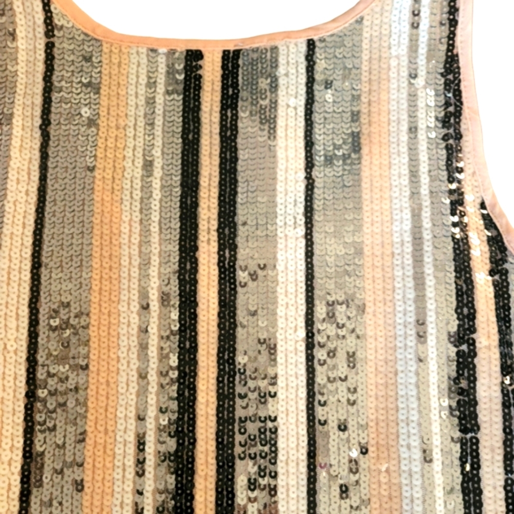 Isla Maude Women's Lined Multi Colored Sequins Summer Crew Neck Tank Top - Picture 14 of 15